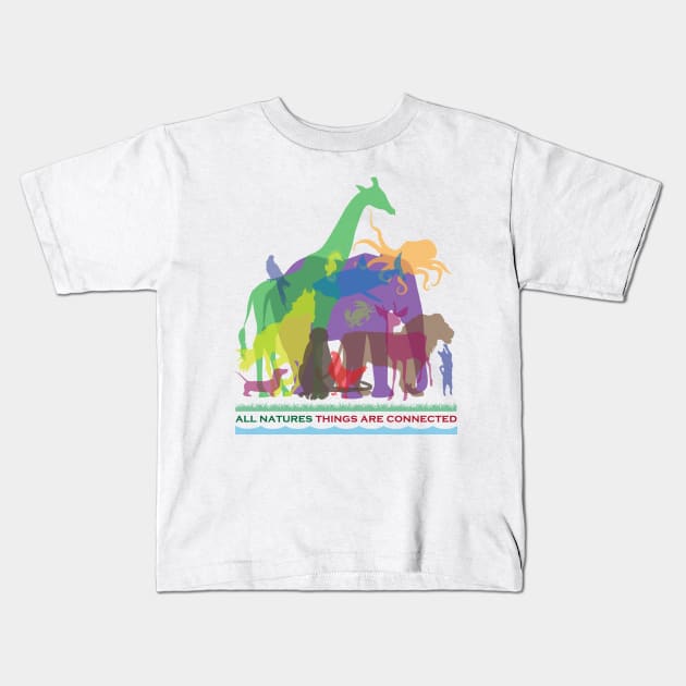 All Natures Things are Connected Kids T-Shirt by silvercloud